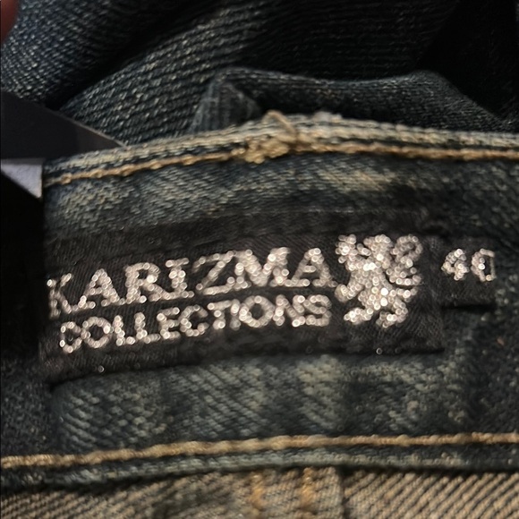 Karizma Collections  Men's Jeans Size 40/32 Vintage Blue Wash - Picture 8 of 9